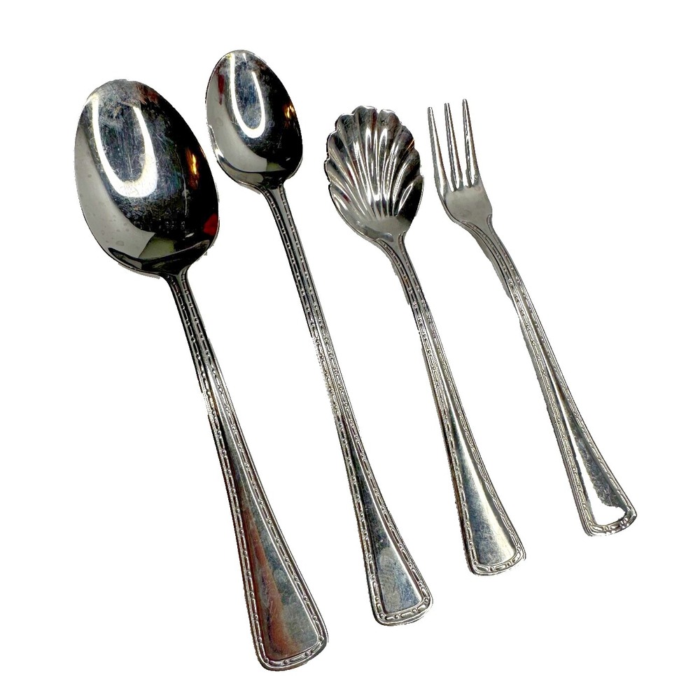 Wallace Chelsea Stainless Flatware Set 4 Spoon Teaspoon Sugar Cocktail Fork